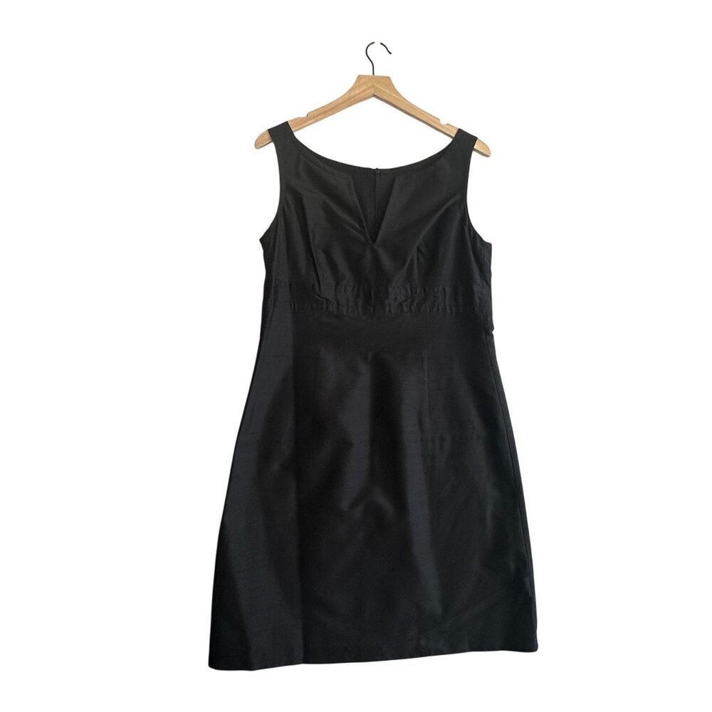 SUMMER SALE Trina Turk Black Shantung Silk Sleeveless Dress, Size 12